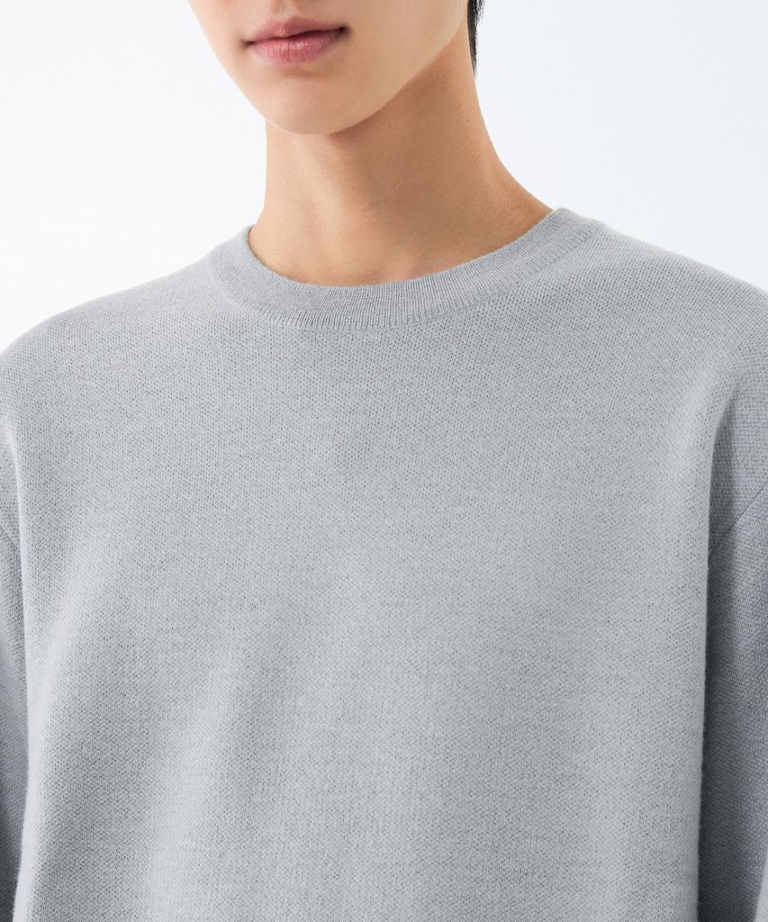 MUSINSA STANDARD Minimal Crew Neck Knit [Light Gray]