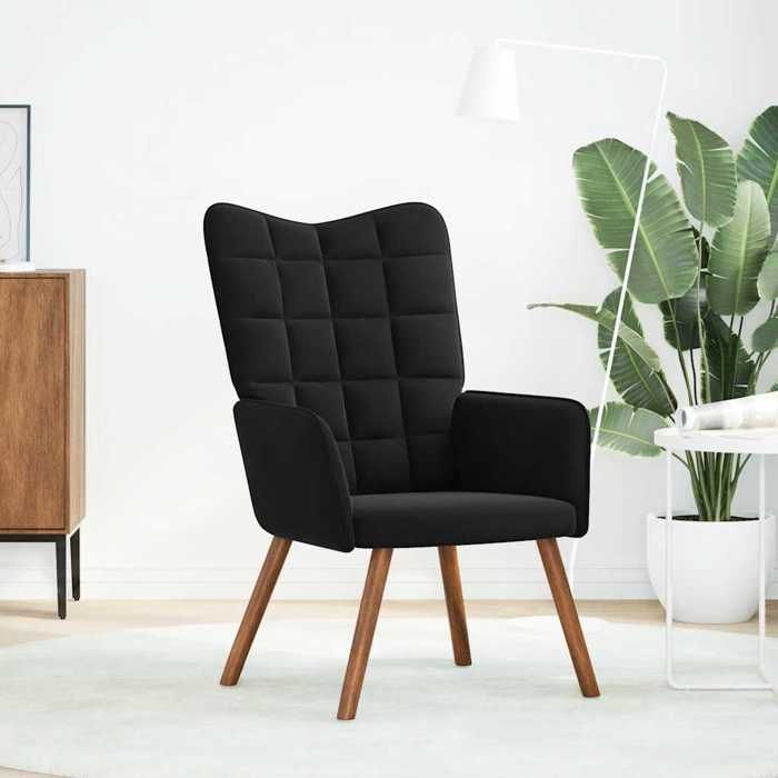 VidaXL Chaise de relaxation Noir Velours, chaise, chaise de salon, fauteuil relax, chaise longue, siège de salon, chaise en 4016816