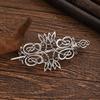 1pc Retro Metal Flower Leaf Wrapped Hairpin Niche Celtic Pattern Hairpin Medieval Style Retro Party Personalized Headwear