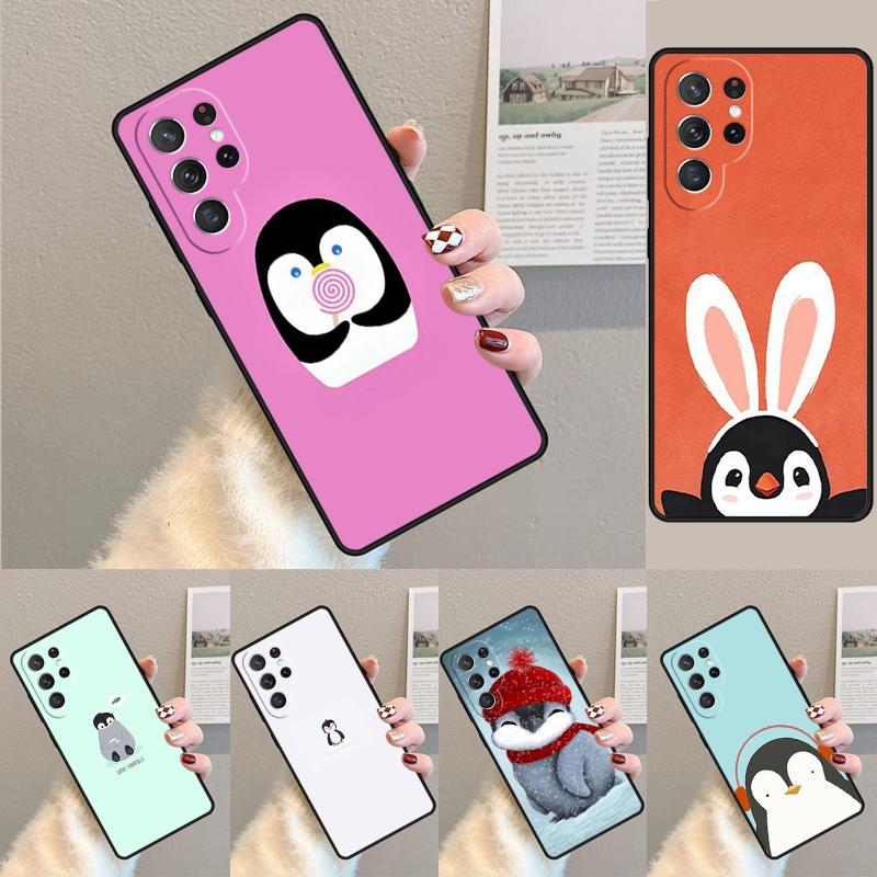 Cute Penguin phone case Cover For Samsung Galaxy S24 S25 Ultra S21 S22 Ultra S10E Note 10 Plus Note 20 FE S23