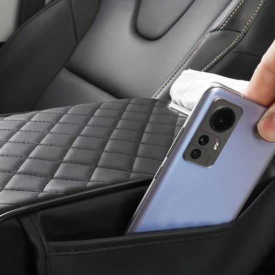 Car Auto Armrest Pad Cover Center Console Box PU Leather Cushion Mat Accessories