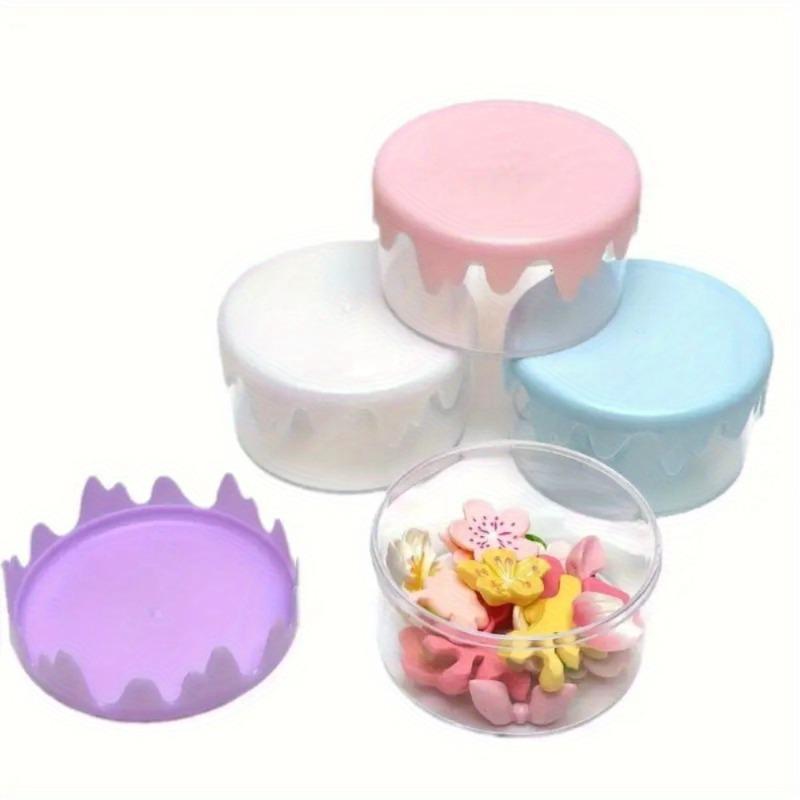 20pcs Wavy Edge Round Storage Box Multi-color DIY Plastic Box Jewelry Accessories Hair Ring Storage Organizer Small Round Boxes