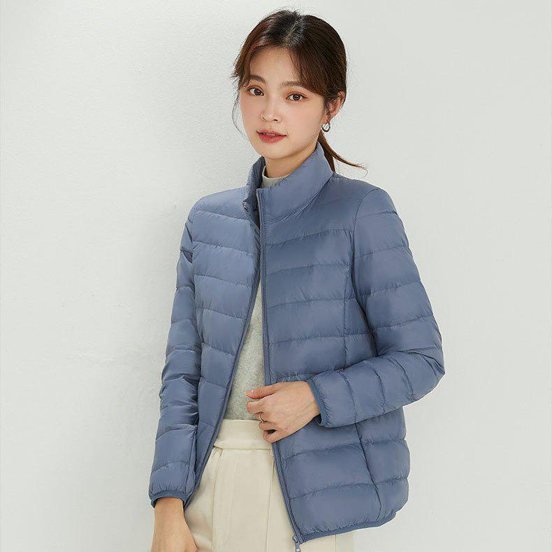 Women's Plus Size Lightweight Hooded Down Jacket - 90% Thin White Duck Down, Autumn/Winter Fashionable Outerwear