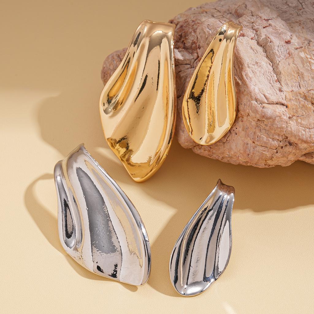 Irregular Geometric Fishtail Silver Needle Earrings Cold Wind Earrings