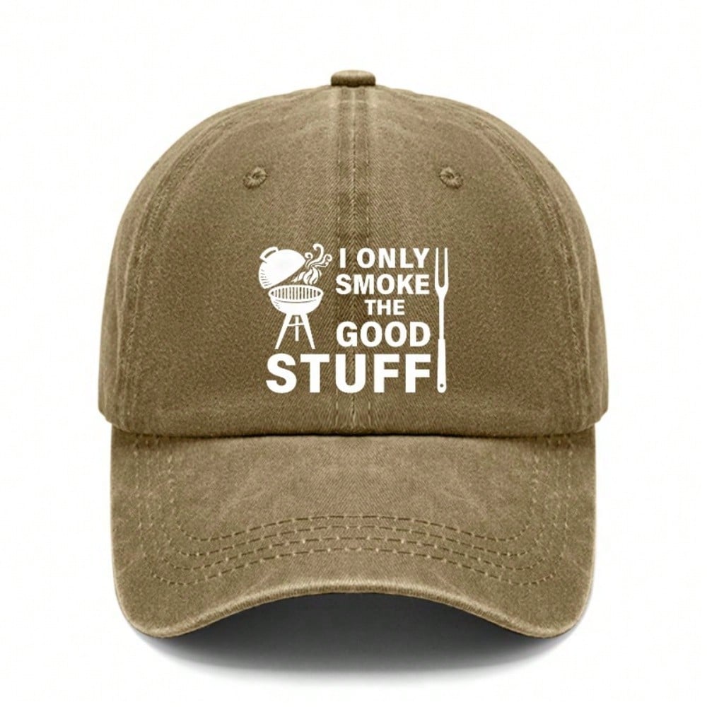 Grill Master Baseball Cap - I Only Smoke The Good Stuff Print Adjustable Unisex Polyester Casual Outdoor Sports Hat For Bbq Lovers Dads Gift