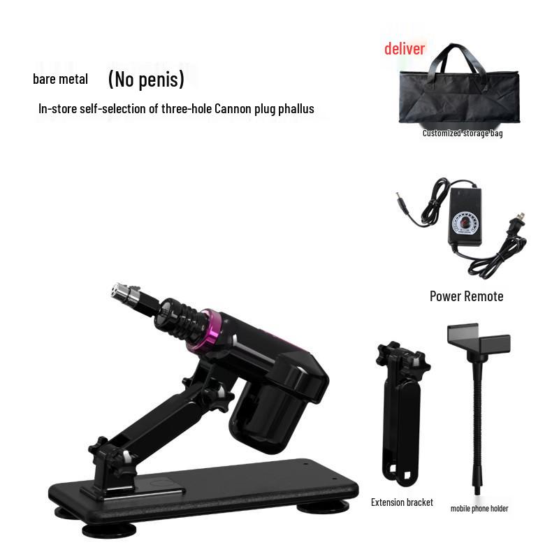 Compact Automatic Telescopic Pile Driver for All Genders - Realistic Three-Hole Phallus SM Device