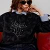 Women's Bowknot Rhinestone Cotton Blend Loose Sweatshirt