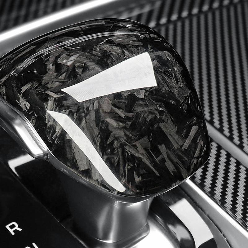 Real Carbon Fiber Car Knob Protector Auto Shift Gear Cover Trim For Kia Stinger 2018