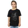 HARRY POTTER Girls Dragon Line Art Cotton T-Shirt