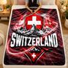 Flaneldecke Schweiz Fußball Warm Weich Überwurfdecke für Innen Sofa Bett Wohnzimmergebrauch