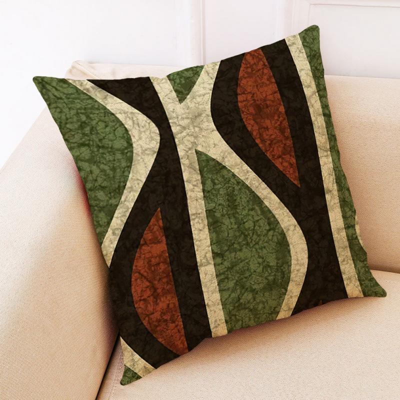 Popular Linen Pillowcase Abstract Geometric Sofa Cushion Cotton Linen Car Pillow