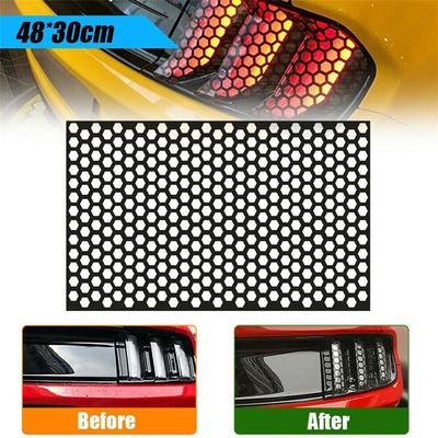 Black Car Rear Tail Light Cover Honeycomb Sticker Tail-lamp Decal Accessories