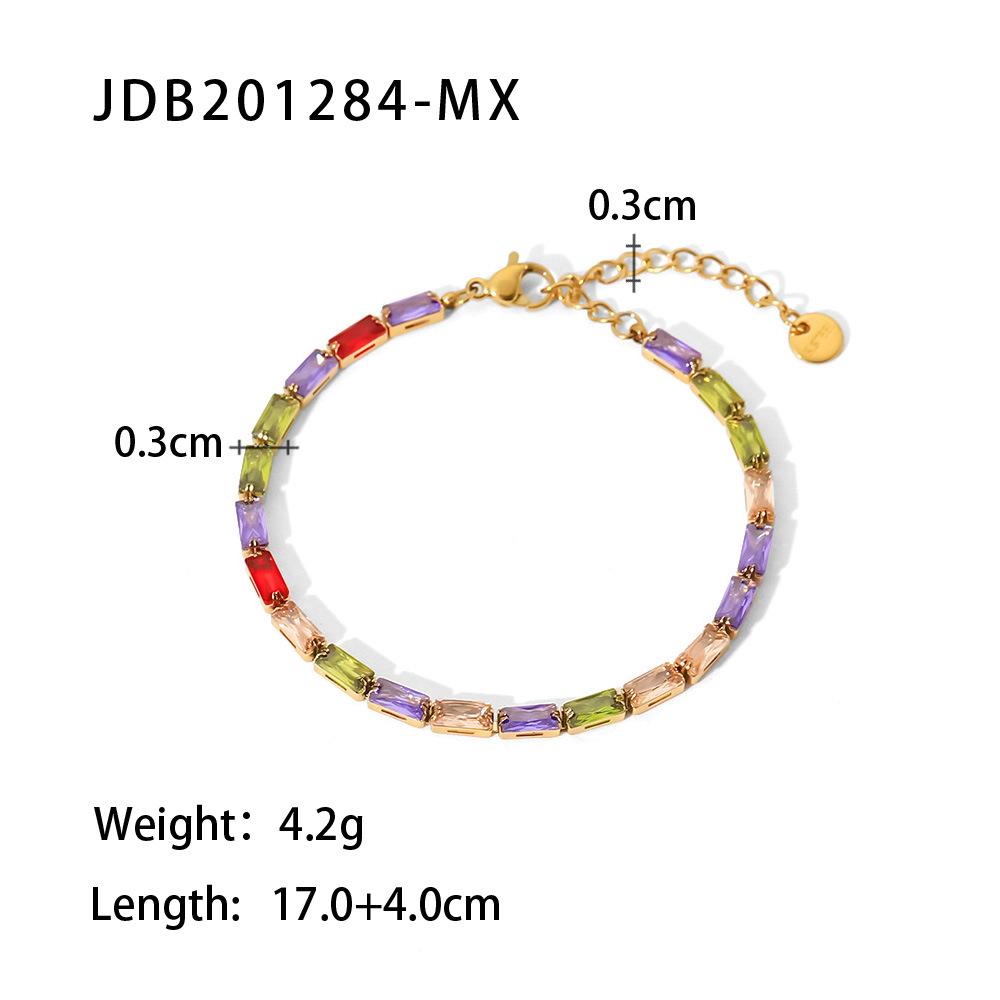 Elegant French Zircon Bracelet Minimalist Titanium Steel Jewelry Accessory