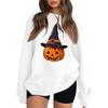 Women's Neck Long Sleeve Loose Fit Casual Sweatshirt Pullover Top with Halloween Print