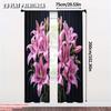 2pcs, 2D flat printing Window Curtains lily Versatile Polyester Fabric,Without Electricity Festive Holiday Applies to Home Use