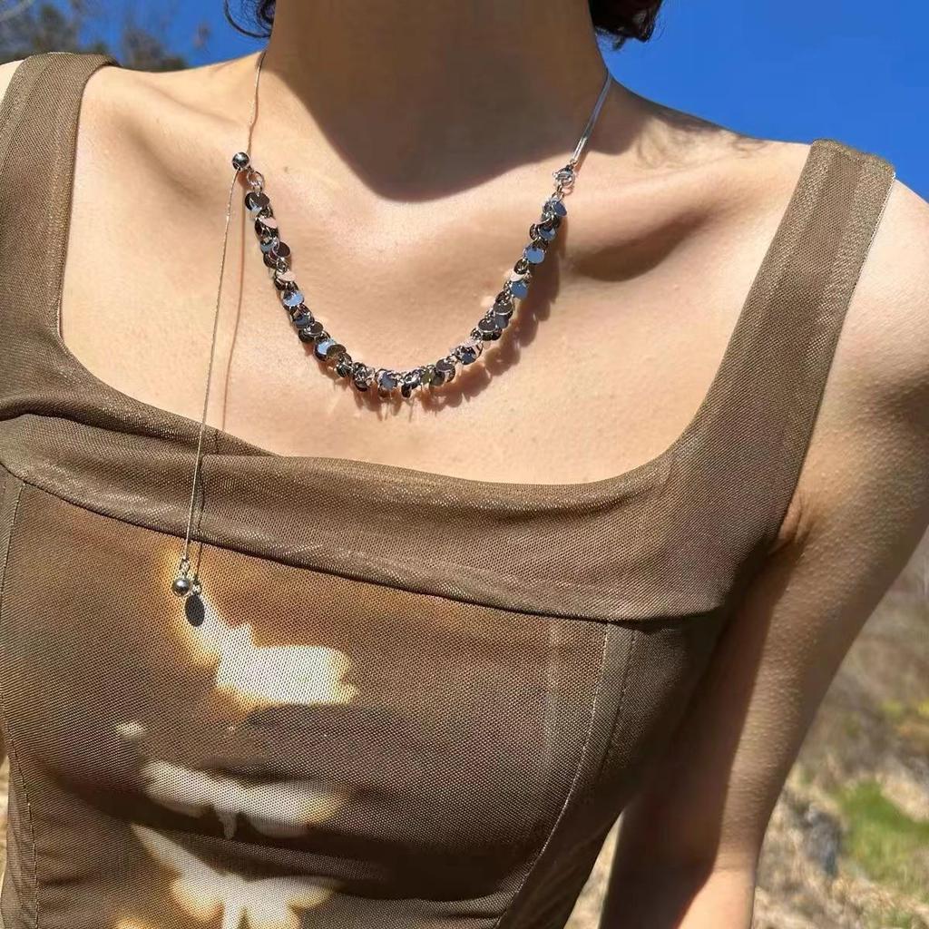 Elegant Double-Layer Long Sweater Necklace for Women