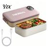 Scatola Pranzo Elettrica Riutilizzabile, Scaldavivande Portatile da 900ml, Rivestimento in Acciaio Inossidabile, Contenitore Pasto Riscaldato Compatto USB, Ricaricabile, Ermetico