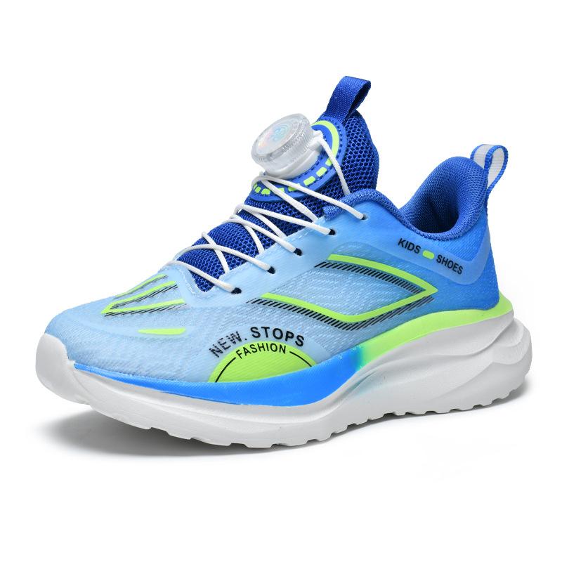 Breathable Mesh Boys' Red Rabbit Running Shoes 2025 Spring and Autumn New Boys' Sports Shoes Student Button Shoes Light Shoes