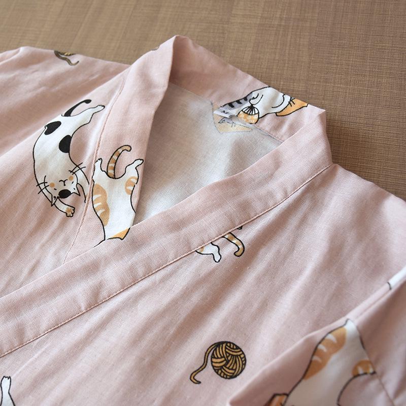 Long Pure Cotton Gauze Bathrobe - Absorbent Spring/Summer Nightgown for Couples