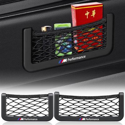 Car Organizer Storage Bag M LOGO Auto Paste Net Pocket Phone Holder Car Styling For X6 X1 X2 X3 X4 X5 X7 E46 E39 E90 E36 E60 E34 E30 F30 E71 F10