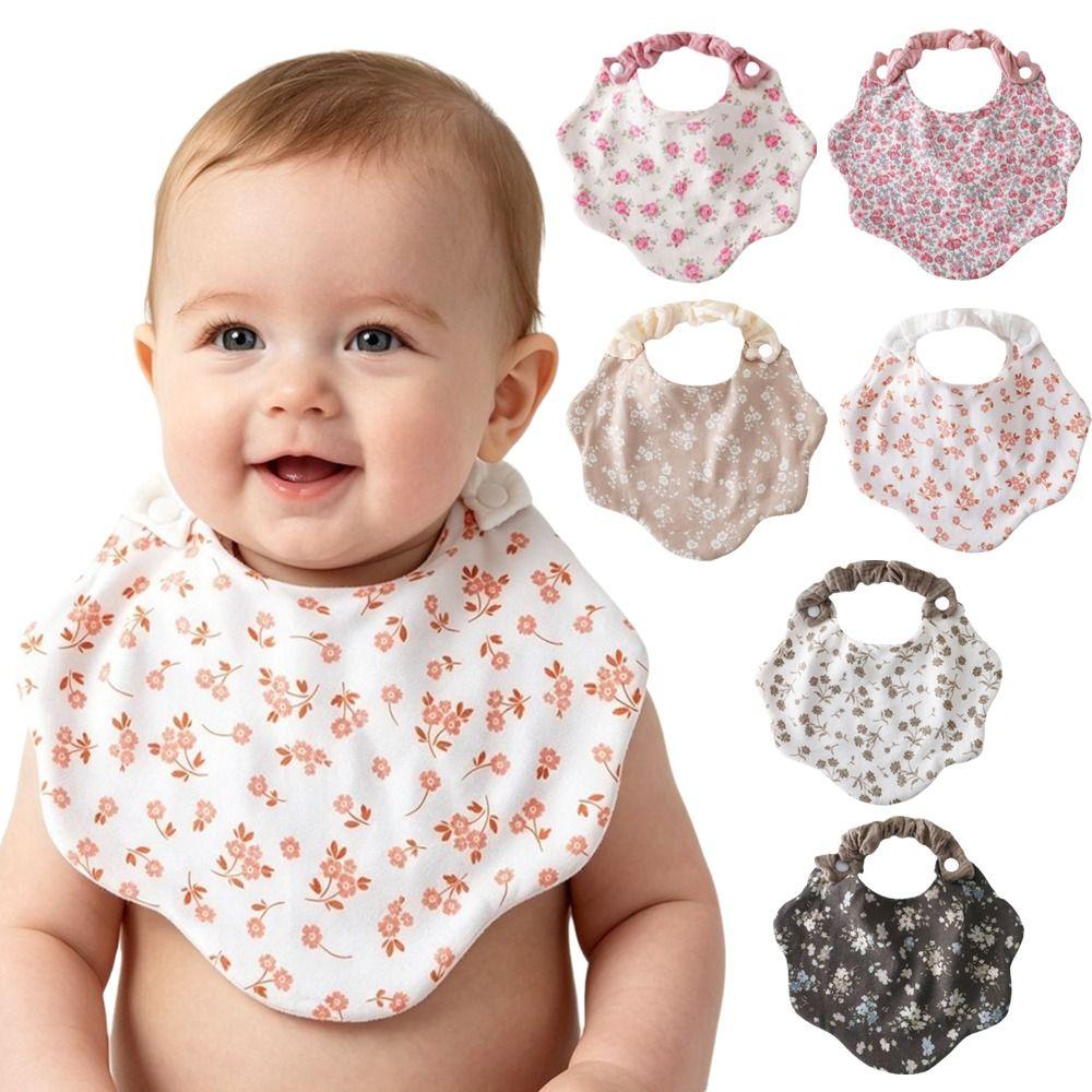 360-Degree Coverage Drool Bib Cotton Gauze Burp Cloth Soft Baby Feeding Bib For Newborn Infants
