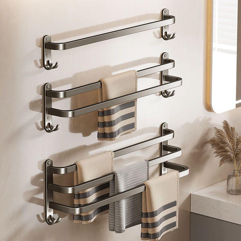 Bathroom Towel Rack Wall Mount Space Aluminum Multilayer Storage For Shower Kitchen Home