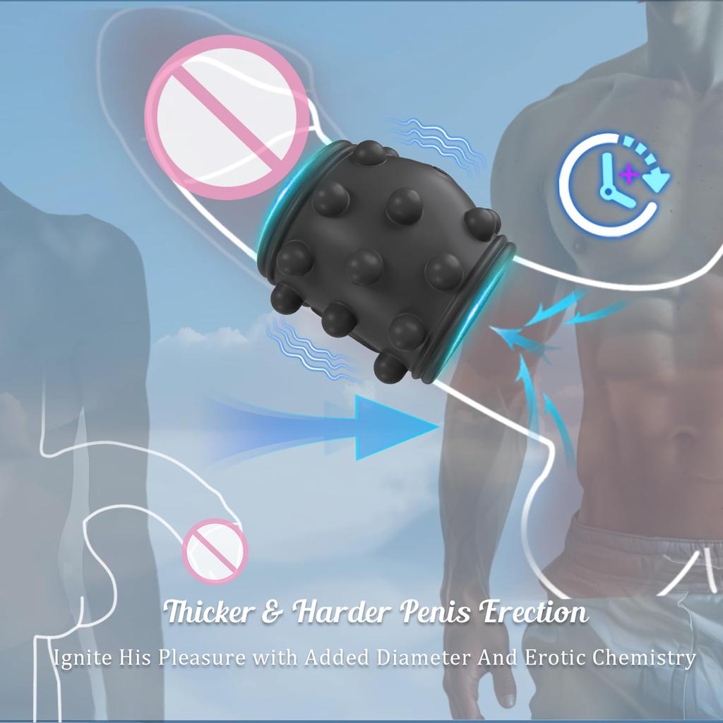 HESEKS Vibrating Cock Ring for Couples Male Pleasure Stimulation Ejaculation Delay Penis Sleeve Vibrator Adult Sex Toys for Men