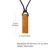 Green Healing Natural Stone Necklace for Men,Cylinder Pendant with Black Leather Long Wax Rope Collar,Sweater Chain Gift