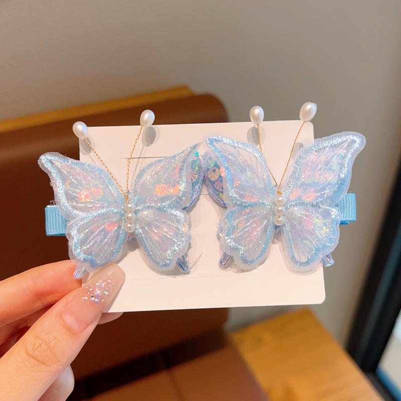 

Двухслойная заколка-бабочка с пайетками в античном стиле для девочек