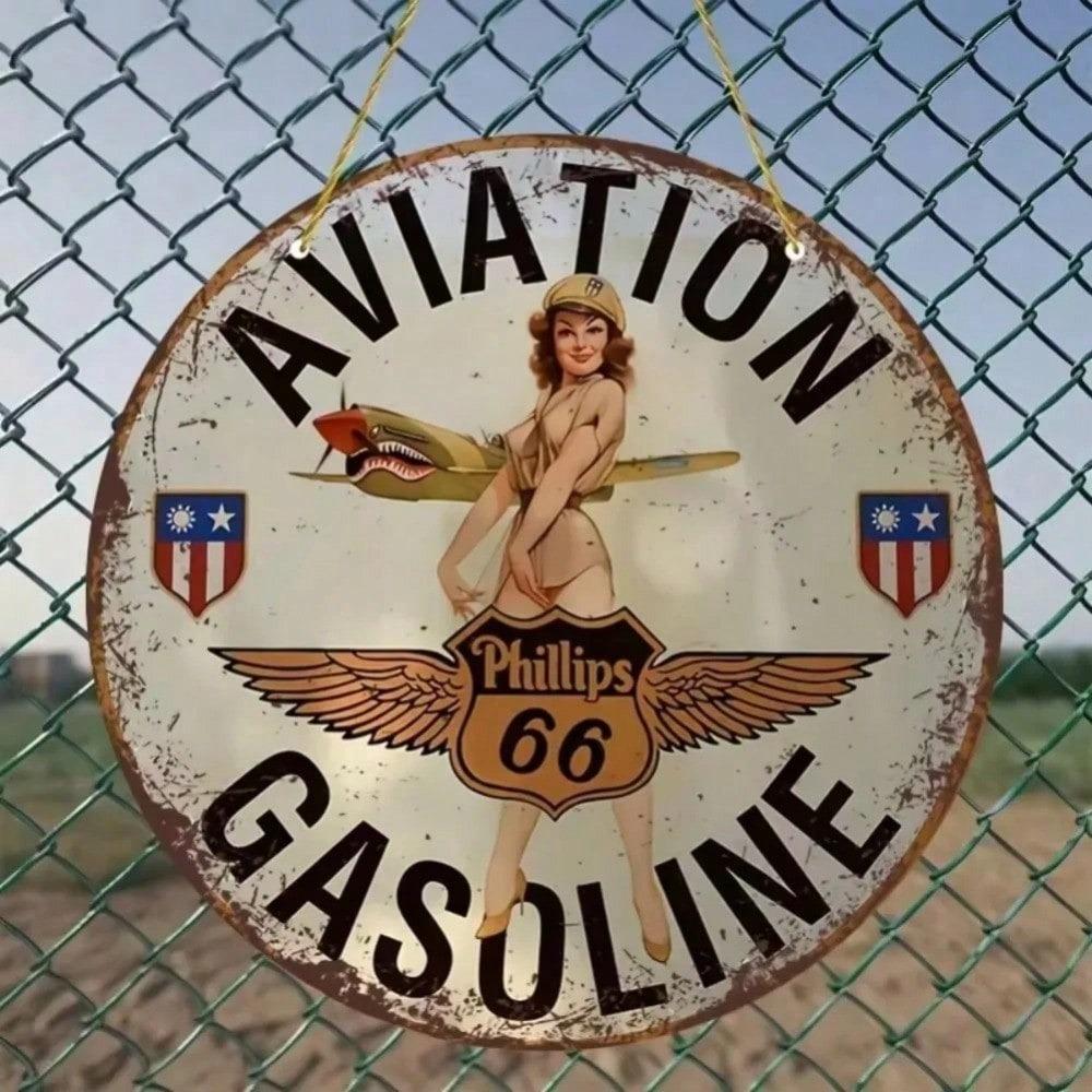 Vintage Aviation Gasoline Metal Poster, Retro Aircraft Fuel Wall Art Home Decor, Man Cave Garage Sign, Unique Gift