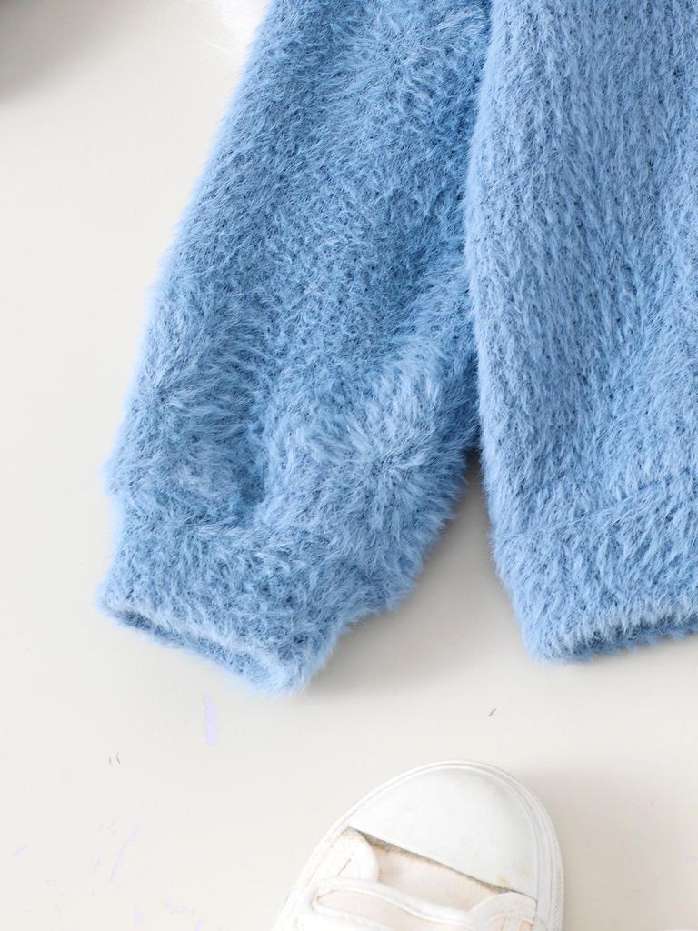 Neues Europäisches & Amerikanisches Baby-Mädchen-Set: Blauer Hoodie und Hose