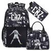 Sports CR7 Camouflage Backpacks With Lunch Bag Men&Women's Casual Canvas School Bags Simple Dual-Shoulder Bag Laptop Travel Bag