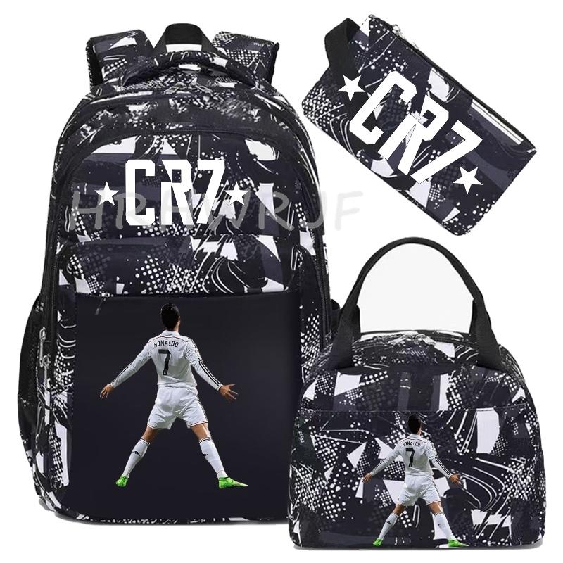 Sports CR7 Camouflage Backpacks With Lunch Bag Men&Women's Casual Canvas School Bags Simple Dual-Shoulder Bag Laptop Travel Bag