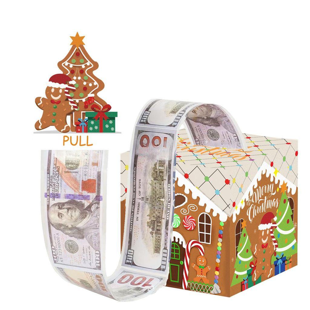 House Gingerbread Man Pattern Paper Gift Box Christmas Celebration Decor Props