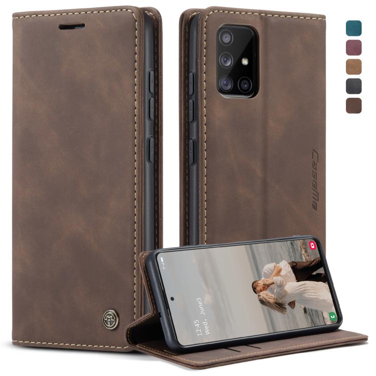

CaseMe Multifunctional Horizontal Flip Leather Case, with Card Slot & Holder & Wallet For Galaxy A51 кавовий