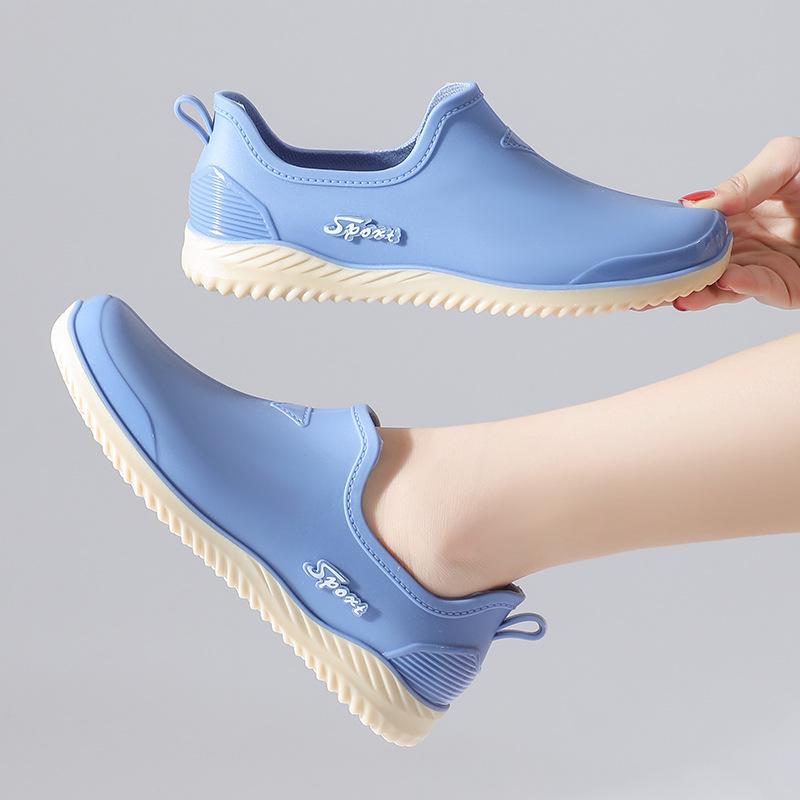 Elegant Women's Low-Top Waterproof Rain Boots - Non-Slip Rubber Shoes for Kitchen Work (Summer Collection)