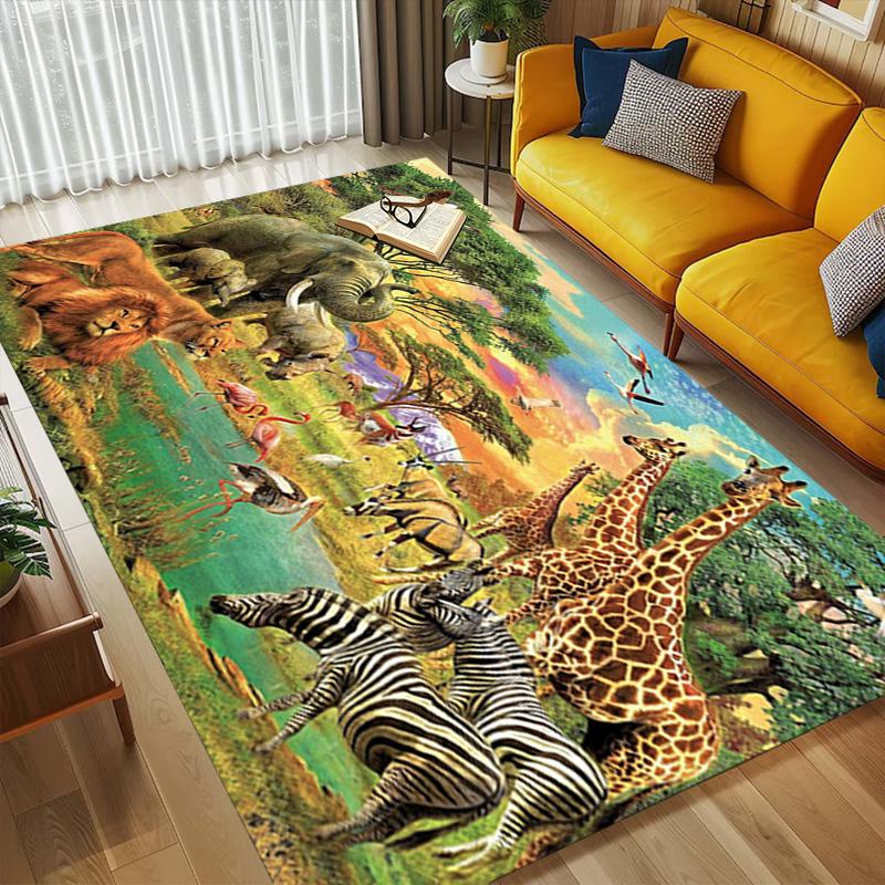 African Safari Living Room Nonslip Area Rug Soft Carpet For Bedroom Game Playroom Sofa Office Home Decor Doormat Christmas Gift C9261047