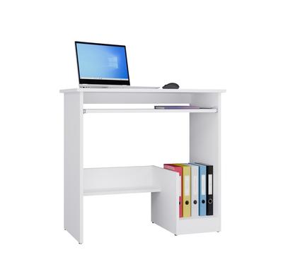 Biurko Komputerowe Rosa Białe Na Laptop Pc 80X75X40 Cm Półka Na Klawiaturę