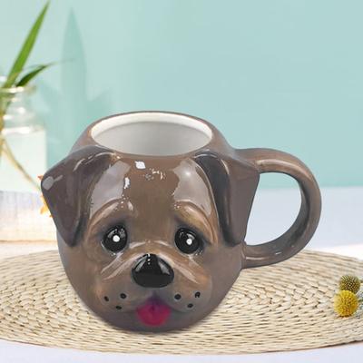 Dackel Tasse Keramik 3D Dackel Kaffeetasse mit Lebhaft Geformtem Griff Handbemalt Lustiges Geschenk für Hundeliebhaber für Kaffeeliebhaber
