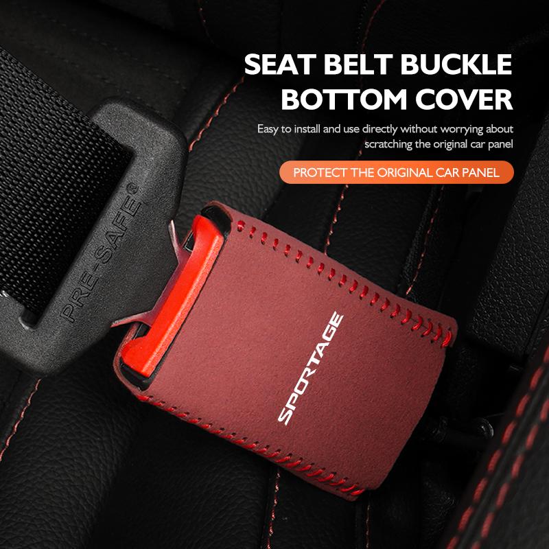 ASE5   Car Seat Belt Anti Scratch Buckle Protector Cover Accessories Sticker For KIA Sportage Rio K5 Optima Cerato Proceed Venga Sedona