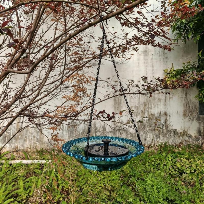 Solar Bird Baths Hangable Shower Bowl Solar Fountain For Bird Bath With Water Pumping Birdbath For Outdoor Garden