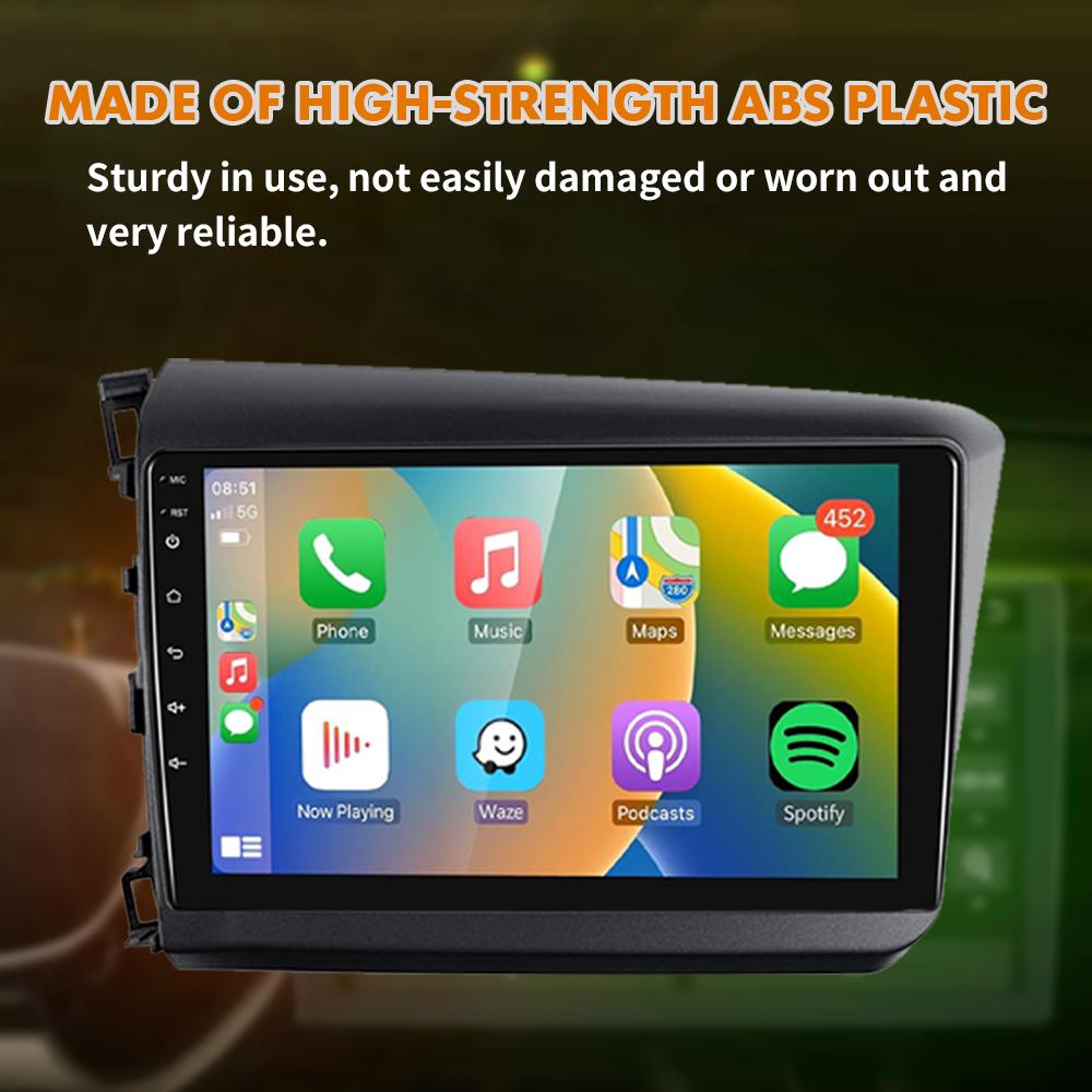 9Inch Car radio Fascia Frame For Honda Civic 2012 2013 2014 2015 Multimedia Player 2din Stereo GPS DVD Head Unit Panel Trim kit