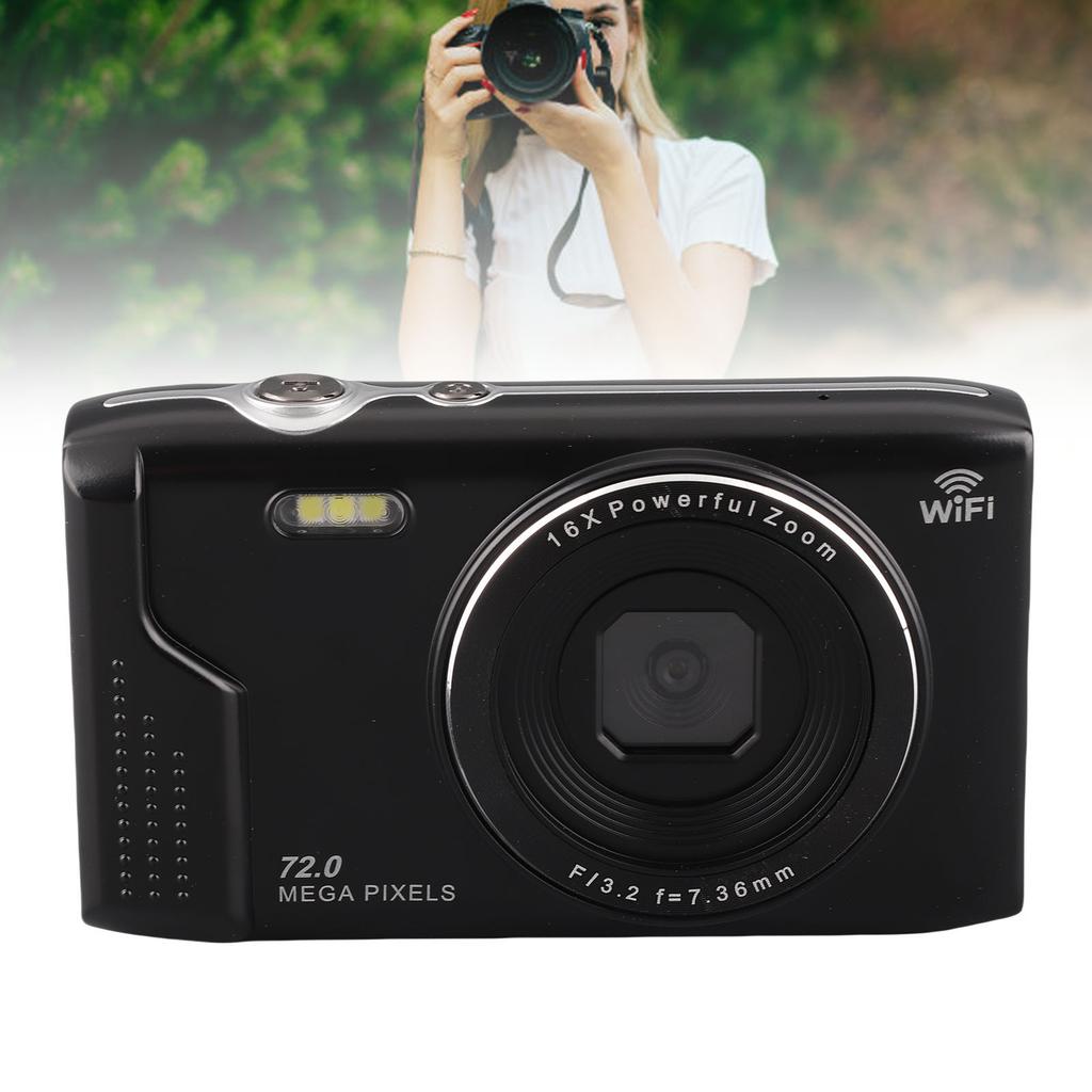 5K Digital Camera 72MP 16X Zoom 2.8 Inch LCD Screen AF Auto with Flash Light WiFi Camera for Travel Photography