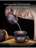 Portable Purple Clay Xishi Teapot Set with Leather Bag and Tea Tray for Home, Travel, or Business