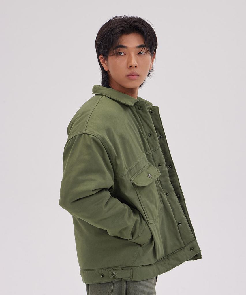 Astral Projection Oversized Trucker Jacket_Khaki