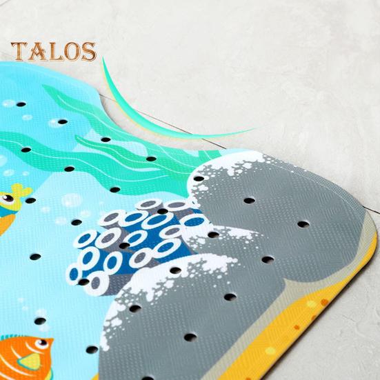 Bathtub Mat Cartoon Printed Anti-Slip with Drainage Holes Strong Suction Cups Safe Fun Bathing Experience Children Shower Mat