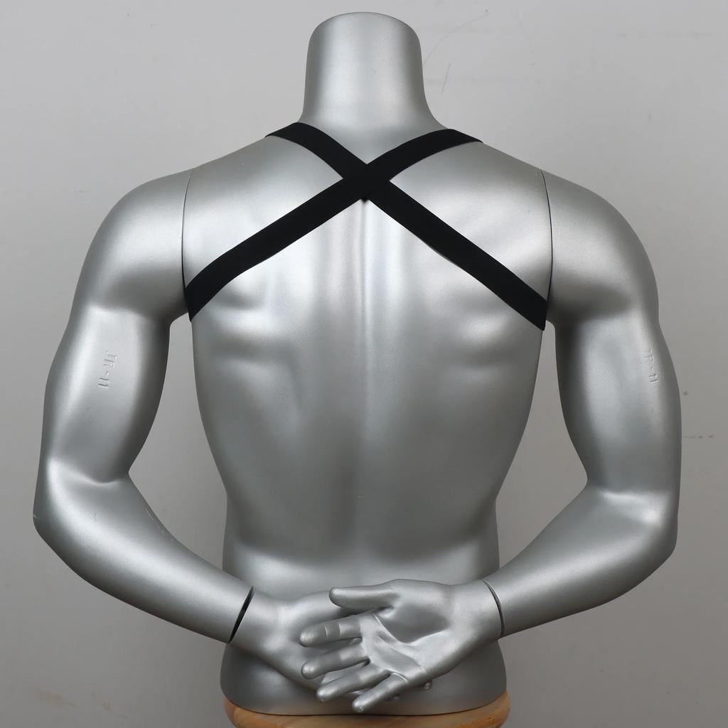Man Harness with Chain Bondage PU Fetish Leather Men Lingerie Body Harness Men Male Gay Harness Chest Bondage Top