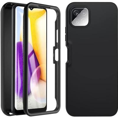 Protective Case - BOOLING - for Samsung Galaxy A22 5G - 360° Case - Black - Semi-rigid
