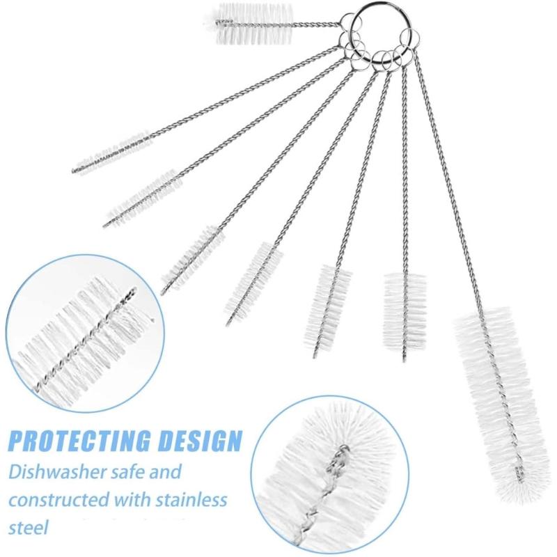 12PCS Drain Brush Cleaning Systems Tool Multiple Size Brushes For Wide Pipes Sink Drains Household Commercial Plumbing