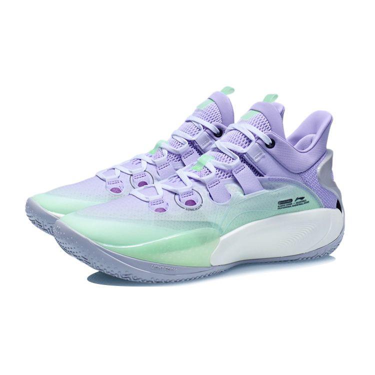 Li Ning Sonic 9 Low Shock Absorption Non-Slip Durable Low-Top Basketball Shoes Men Basketball Shoes Soft-Purple ABAR039-4